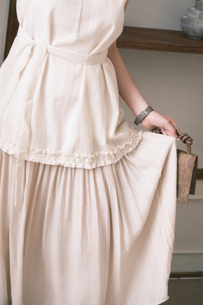 Émilie Layered Dress in Cream