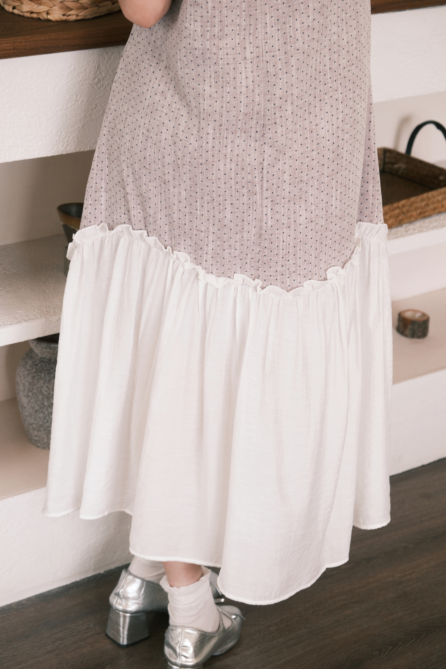 Aurelia Dot Maxi Dress in Lavender Mist