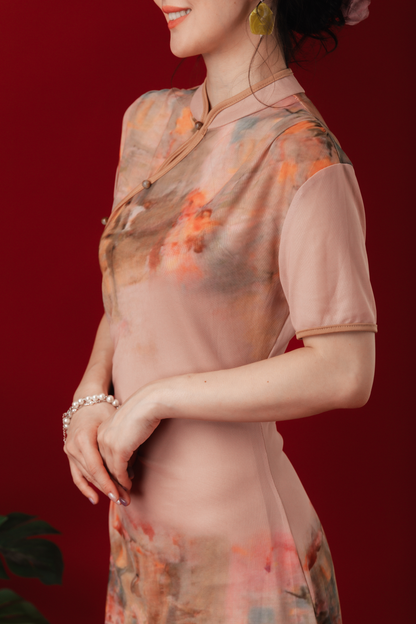 Celia Painted Bloom Cheongsam Dress