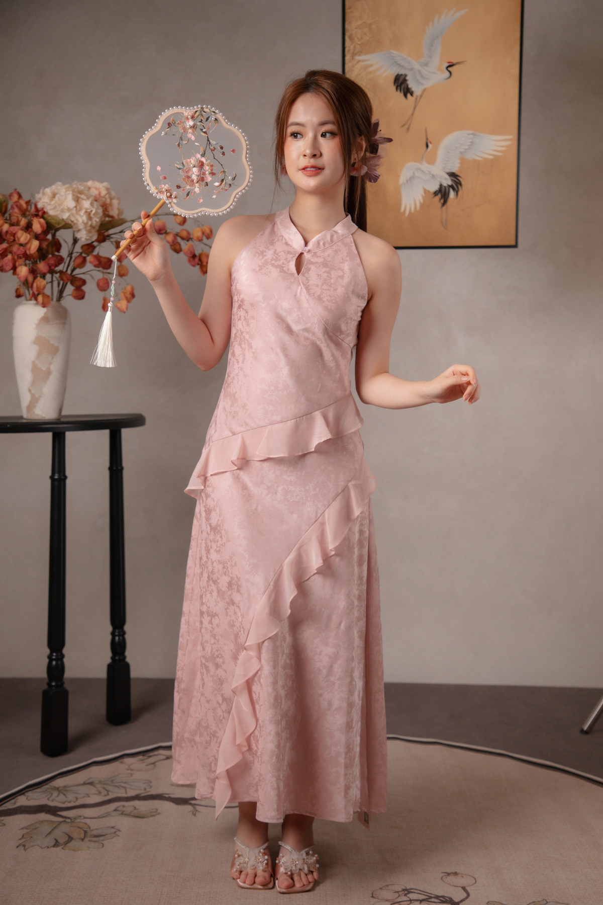 Liana Ruffle Dress in Pink