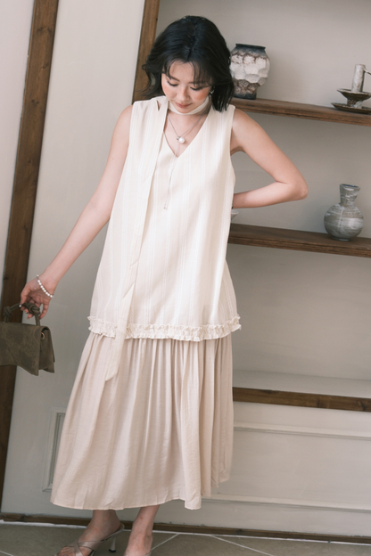 Émilie Layered Dress in Cream