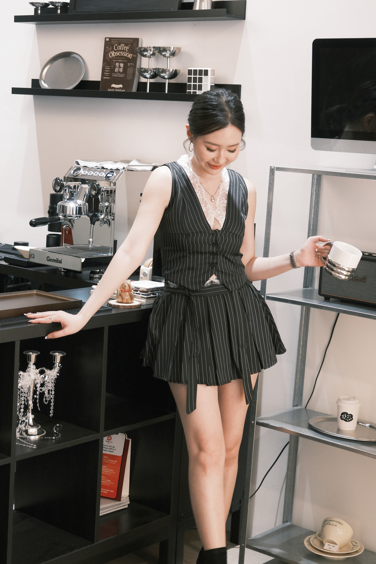 Valerie Pinstripe Vest Set