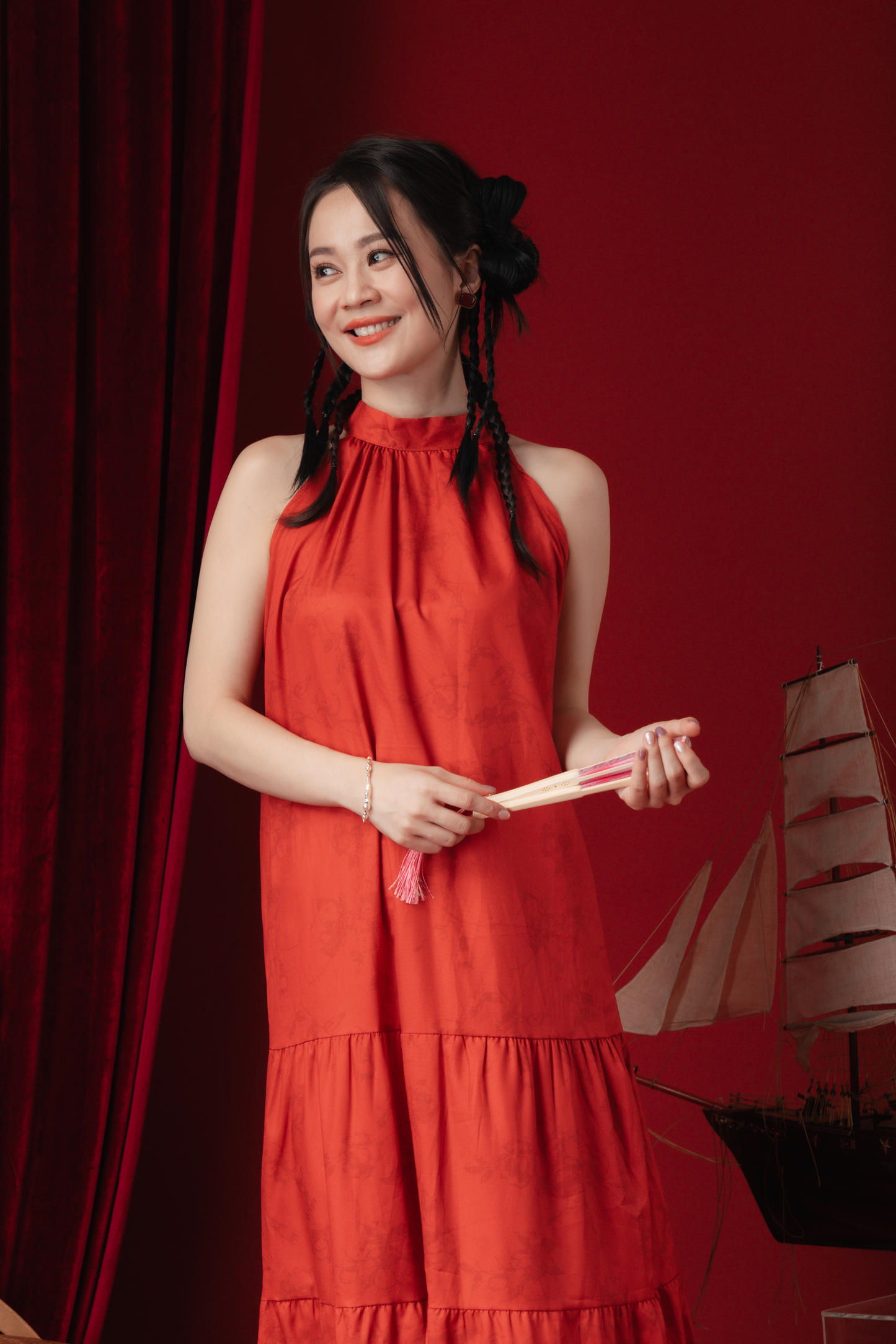Ruby Heritage Halter Maxi Dress