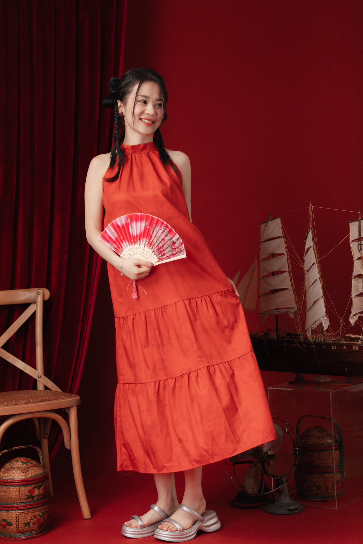 Ruby Heritage Halter Maxi Dress