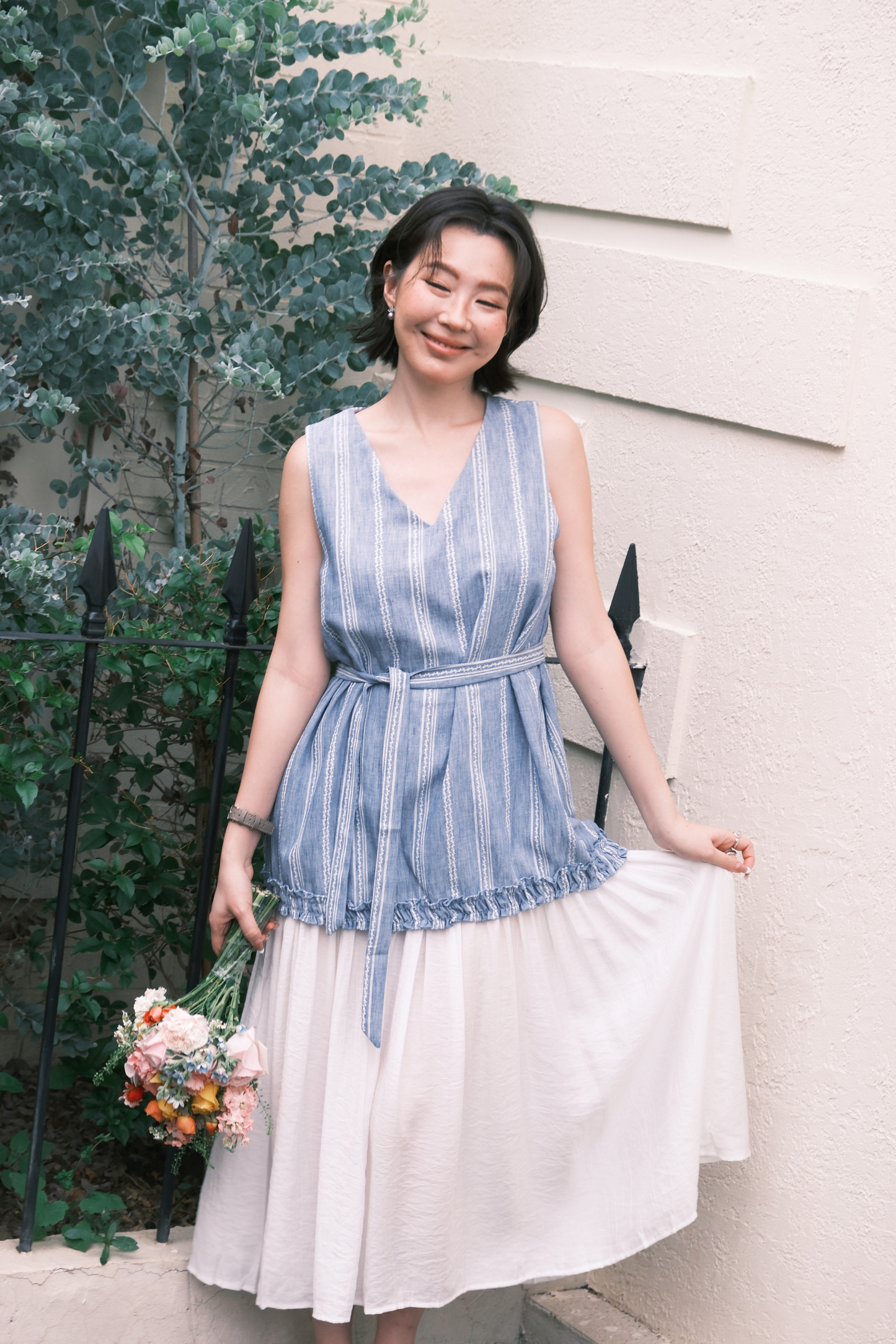 Émilie Layered Dress in Dark Blue