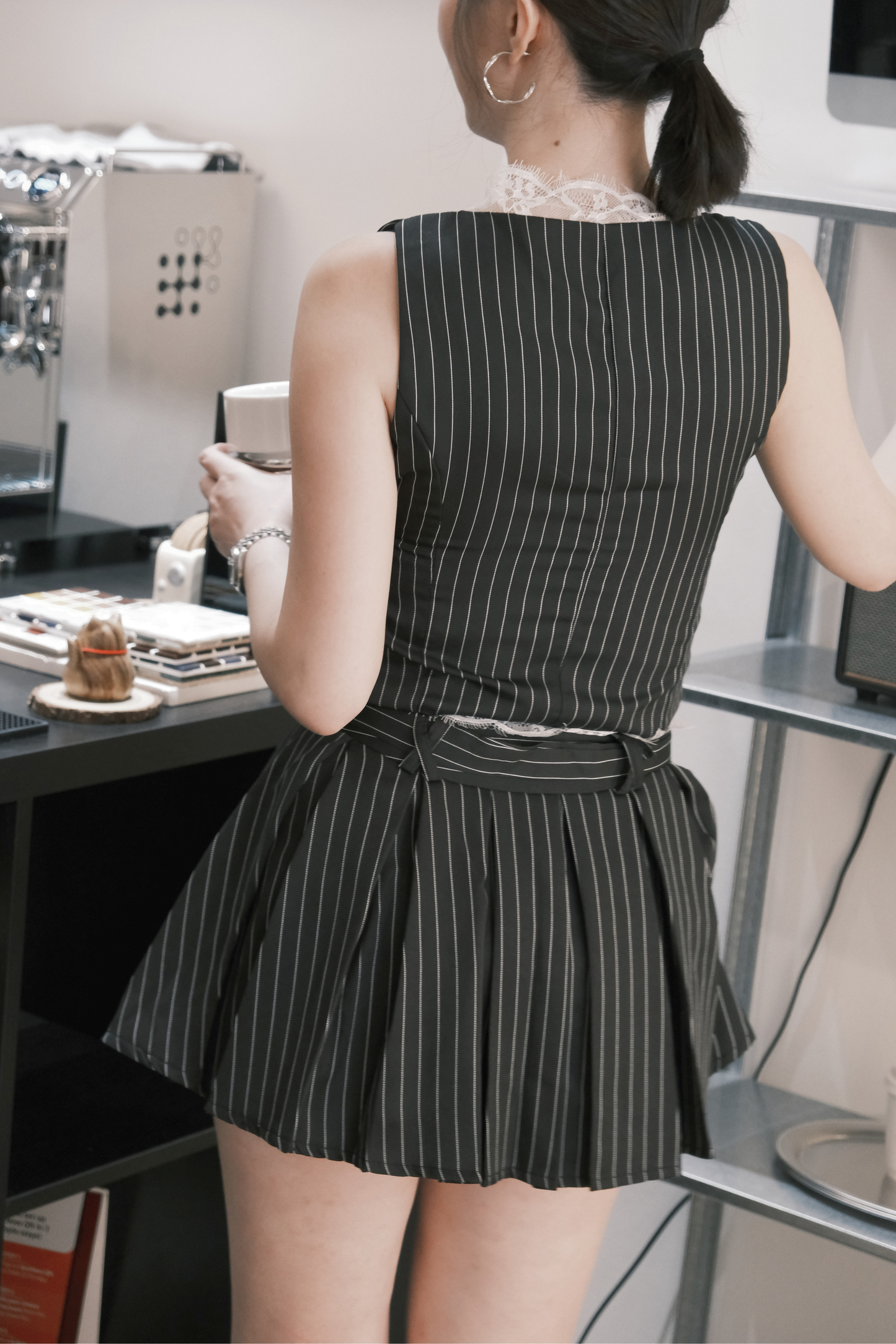 Valerie Pinstripe Vest Set