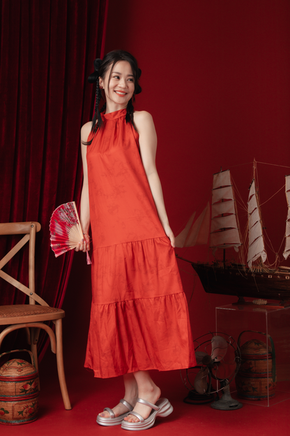 Ruby Heritage Halter Maxi Dress