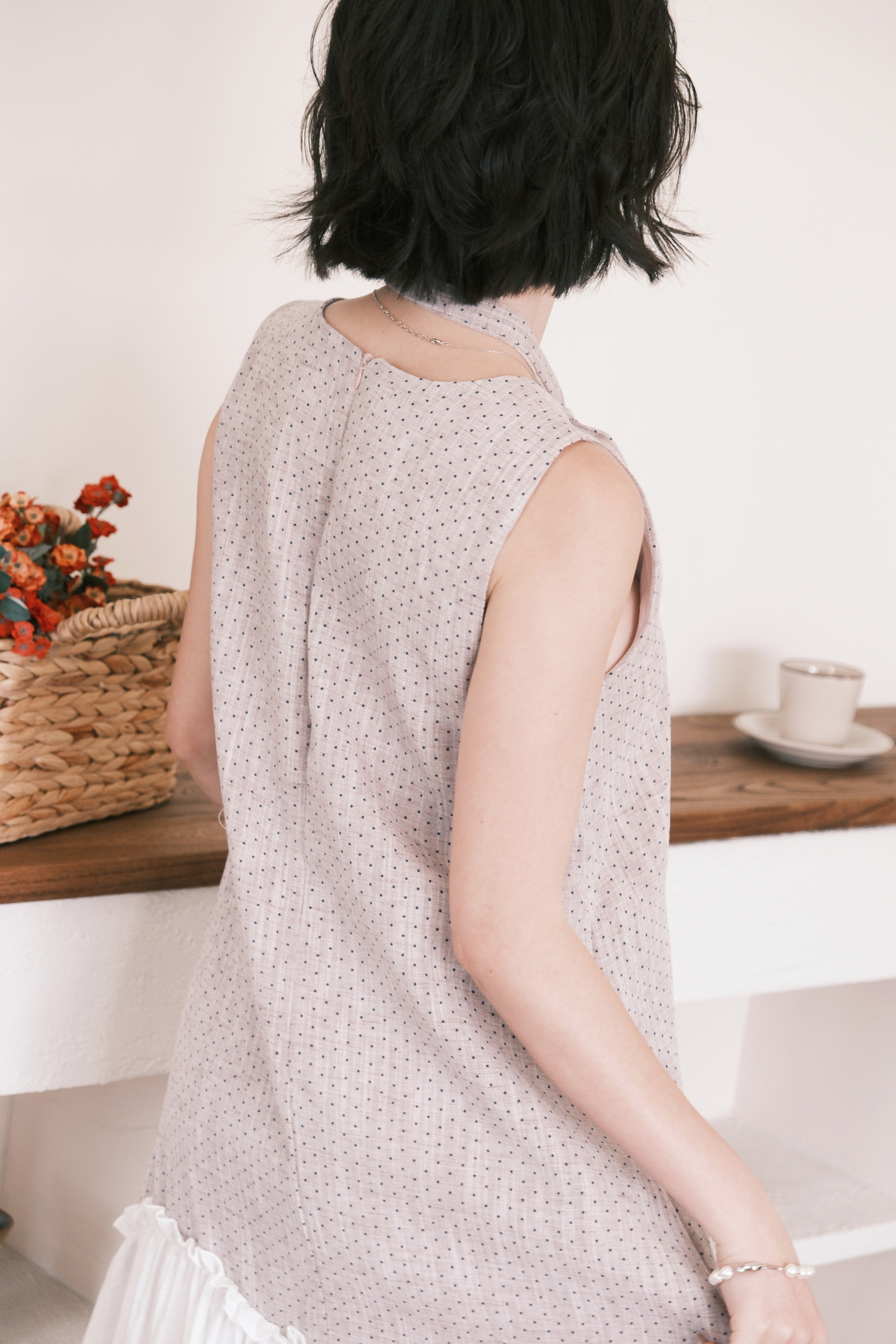 Aurelia Dot Maxi Dress in Lavender Mist