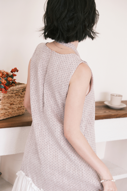 Aurelia Dot Maxi Dress in Lavender Mist