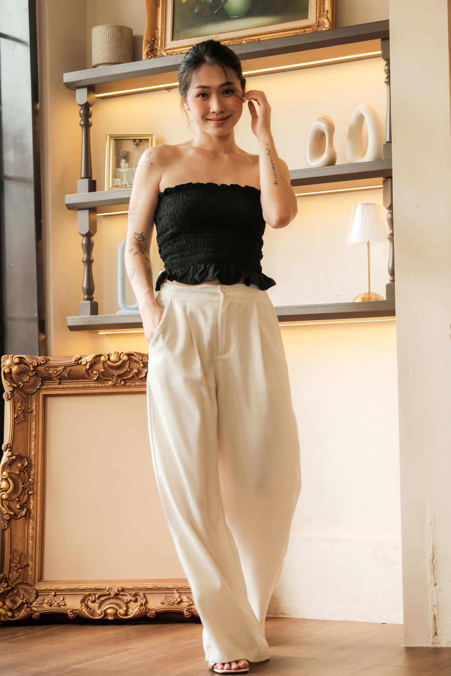 Auriane Bow-Tie Tube Top in Black