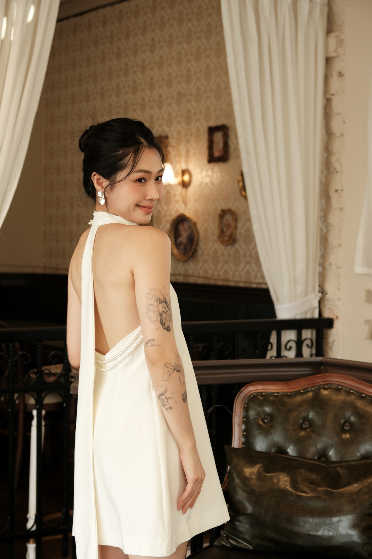 Aurélie Halter Backless Mini Dress