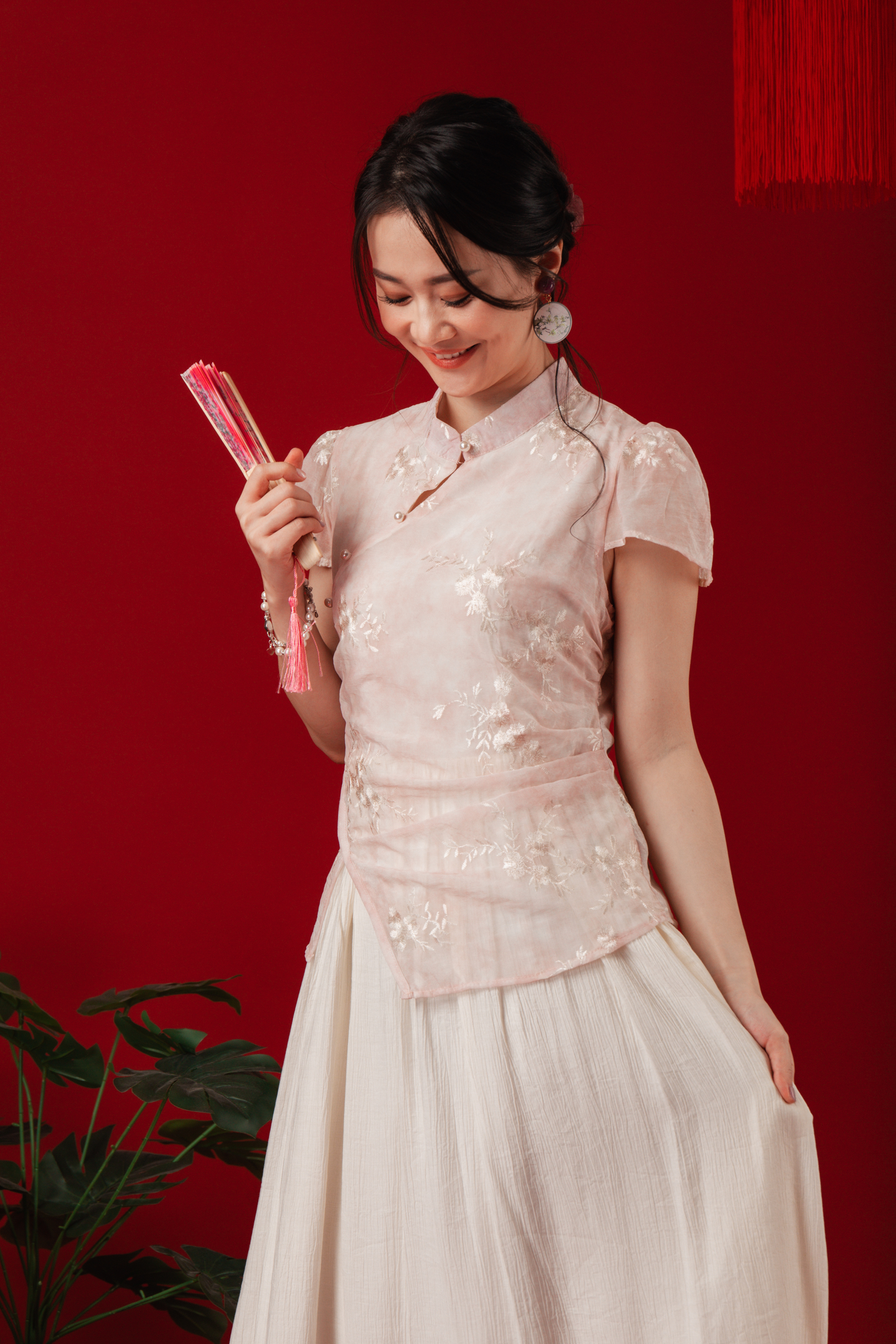Elise Embroidered Layered Cheongsam Dress (In-Stock)
