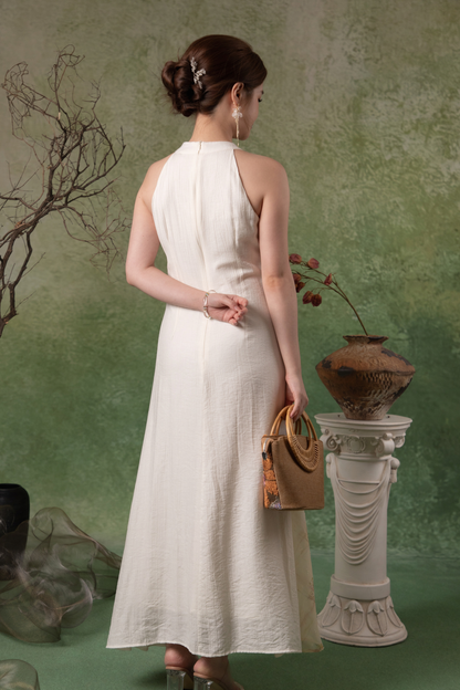 Liana Ruffle Dress in Champagne