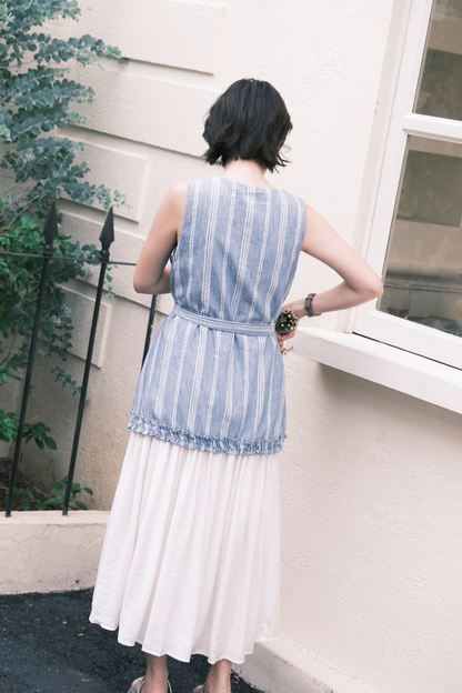 Émilie Layered Dress in Dark Blue