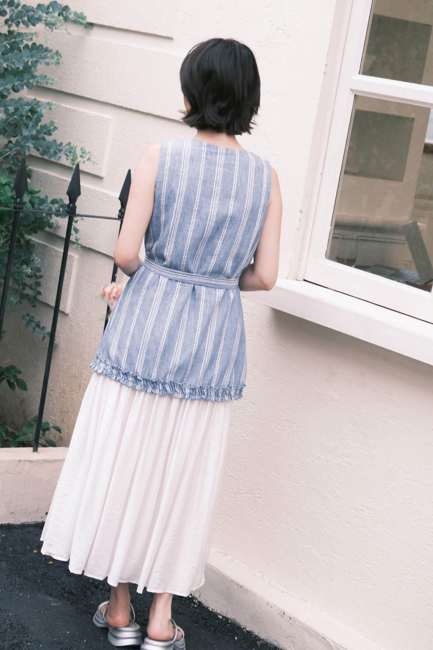 Émilie Layered Dress in Dark Blue