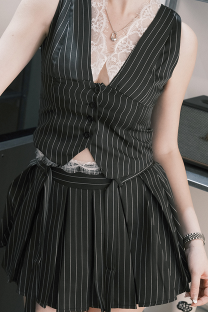 Valerie Pinstripe Vest Set