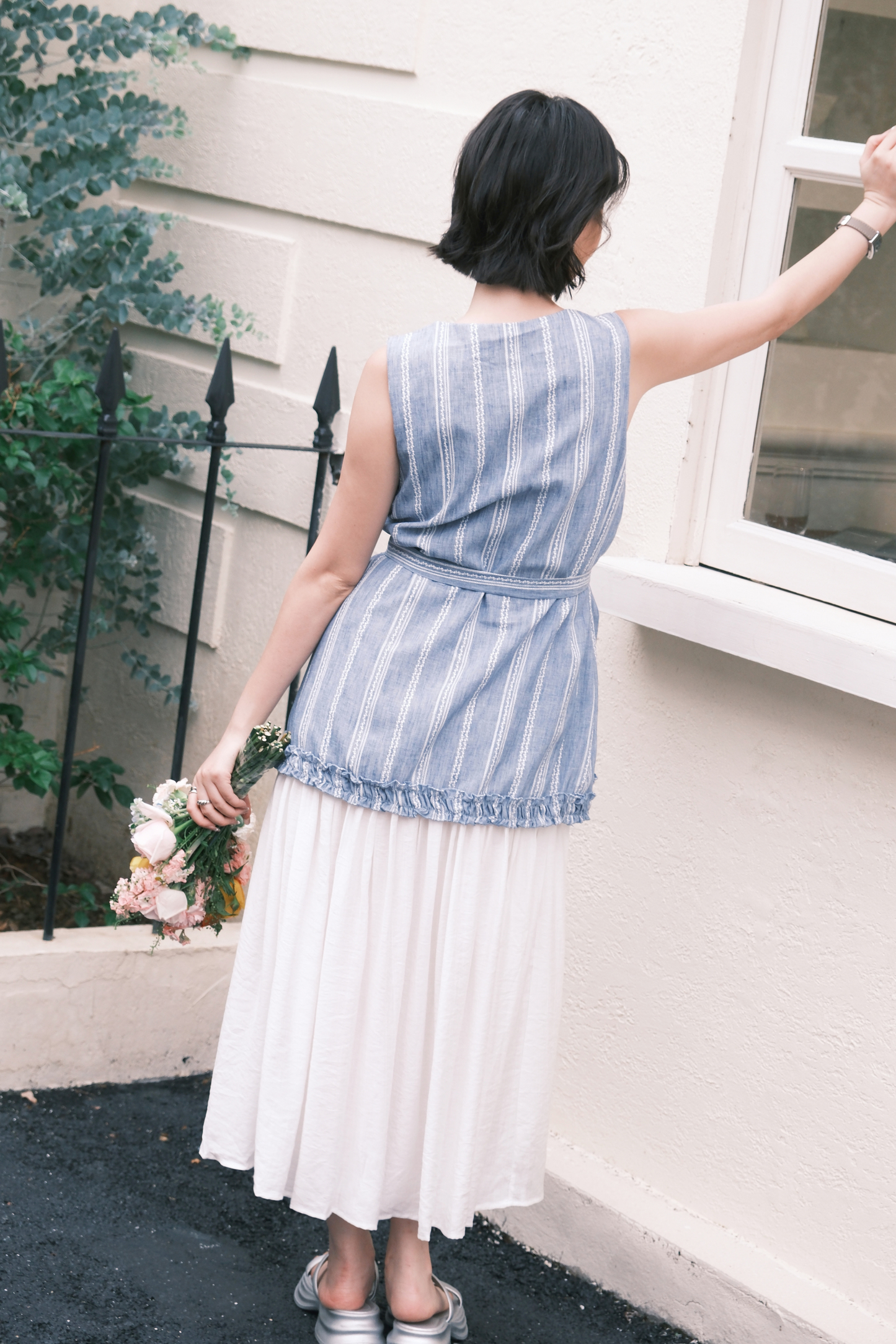 Émilie Layered Dress in Dark Blue