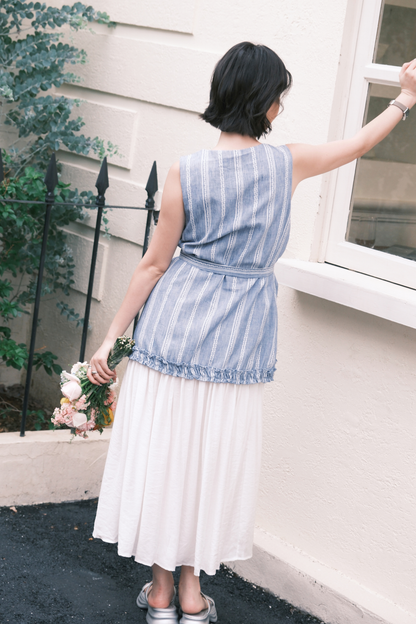 Émilie Layered Dress in Dark Blue