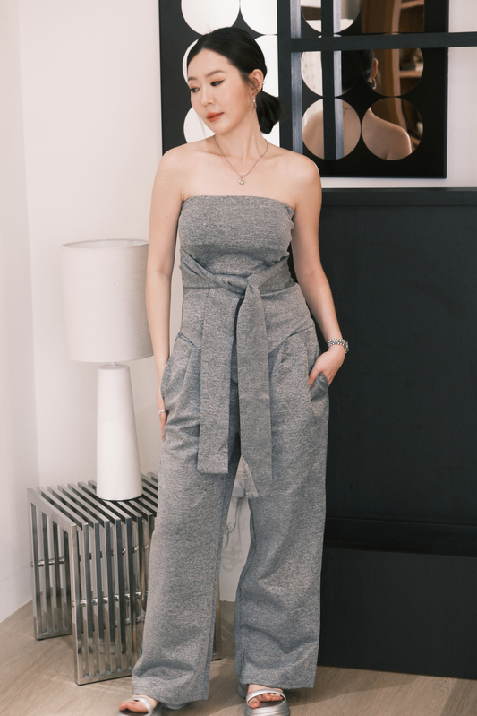 Celine Tie-Waist Jumpsuit Set