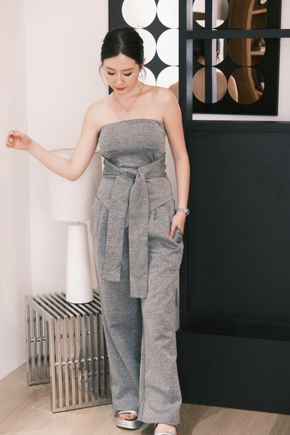 Celine Tie-Waist Jumpsuit Set
