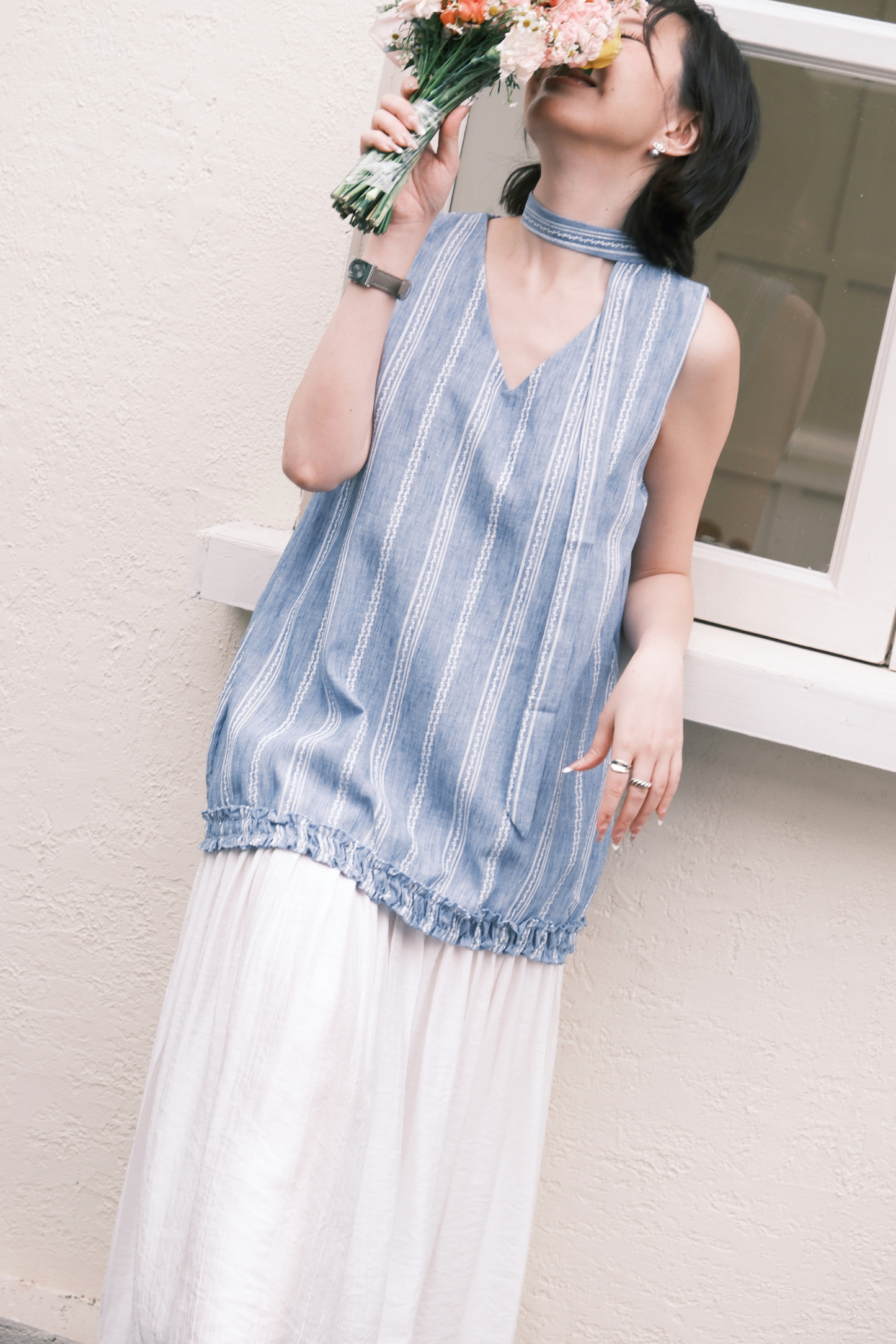 Émilie Layered Dress in Dark Blue