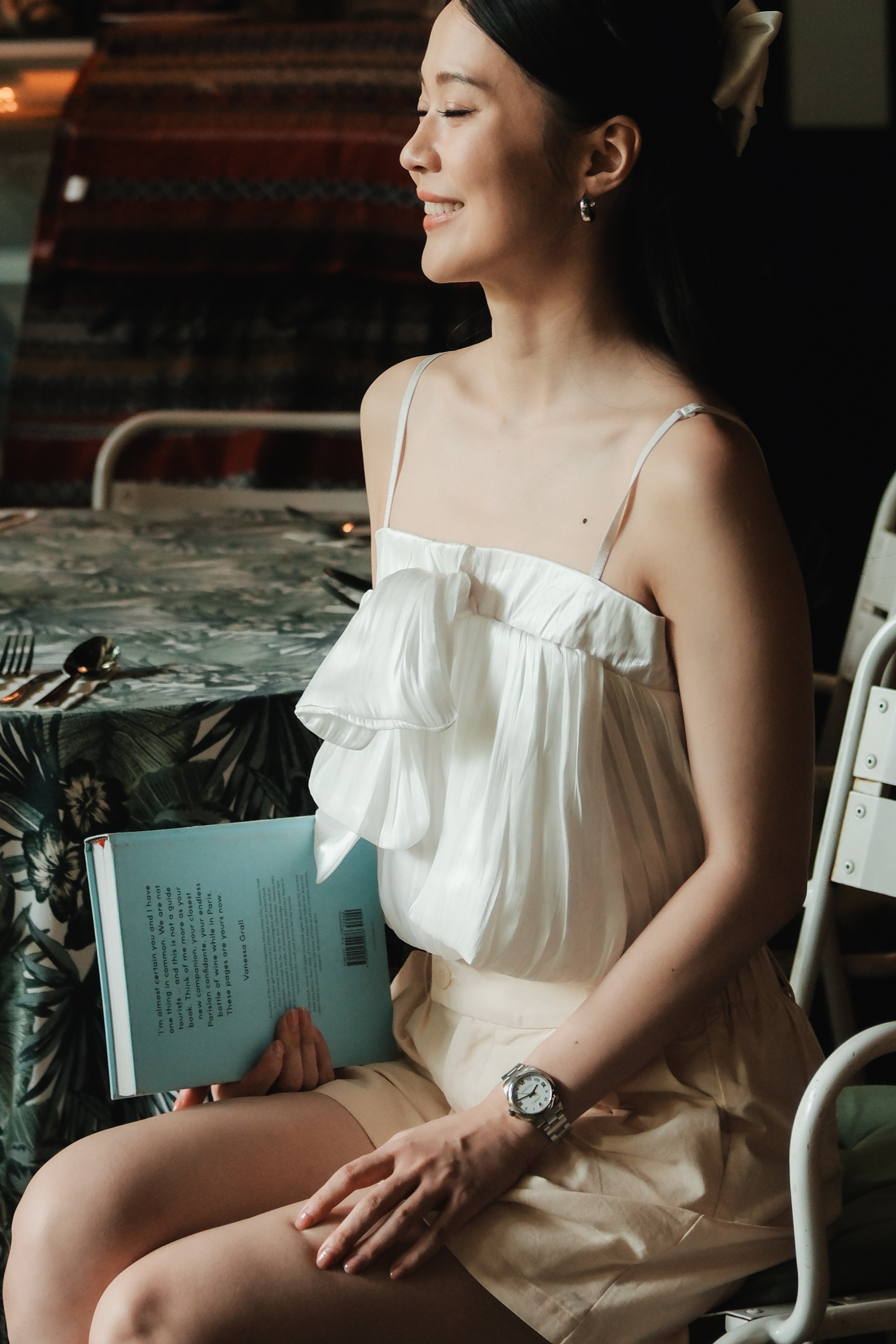 Aria Bow-Front Cami Top in White