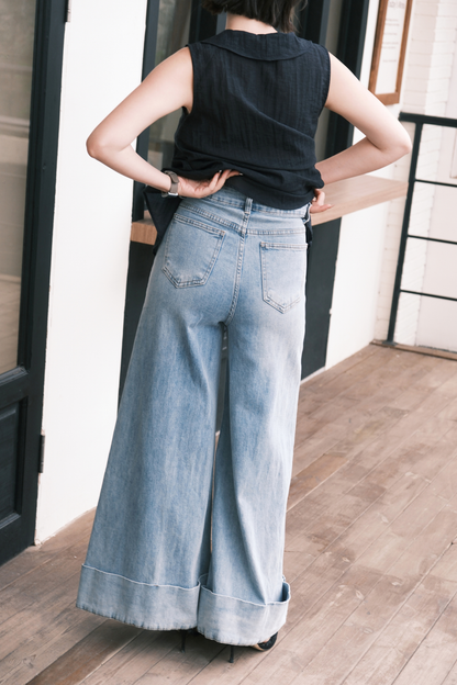 Amélie Denim Palazzo Pants