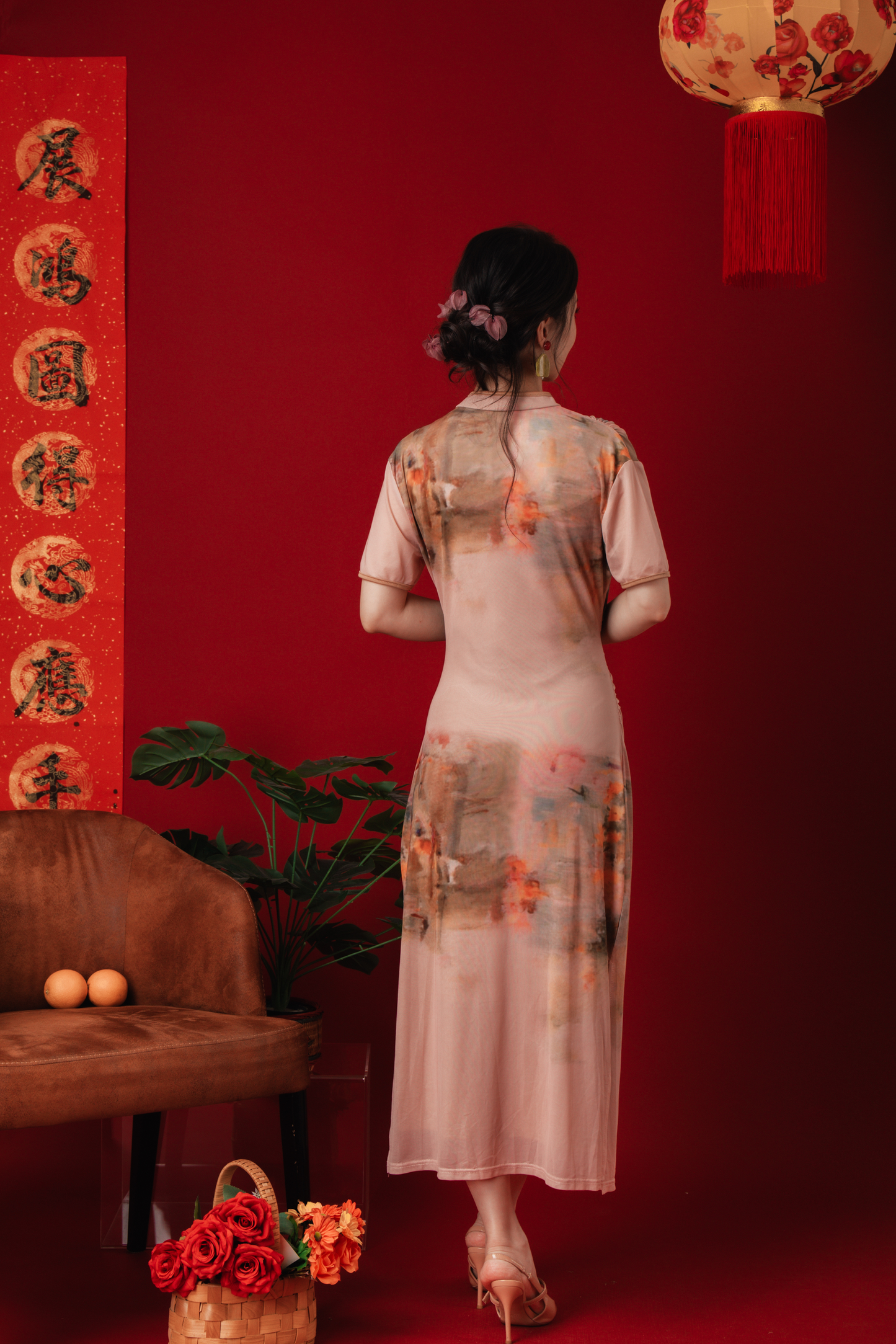 Celia Painted Bloom Cheongsam Dress