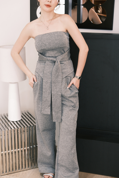 Celine Tie-Waist Jumpsuit Set