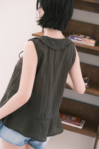 Arabella Ruffle Top in Coffee