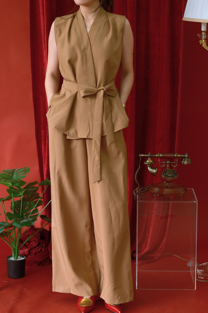 Aurelia Wrap Vest Wide-Leg Set