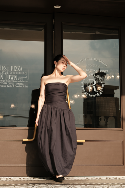 Céline Pure Bow Gown in Dark Blue
