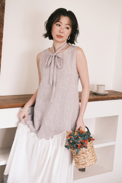 Aurelia Dot Maxi Dress in Lavender Mist