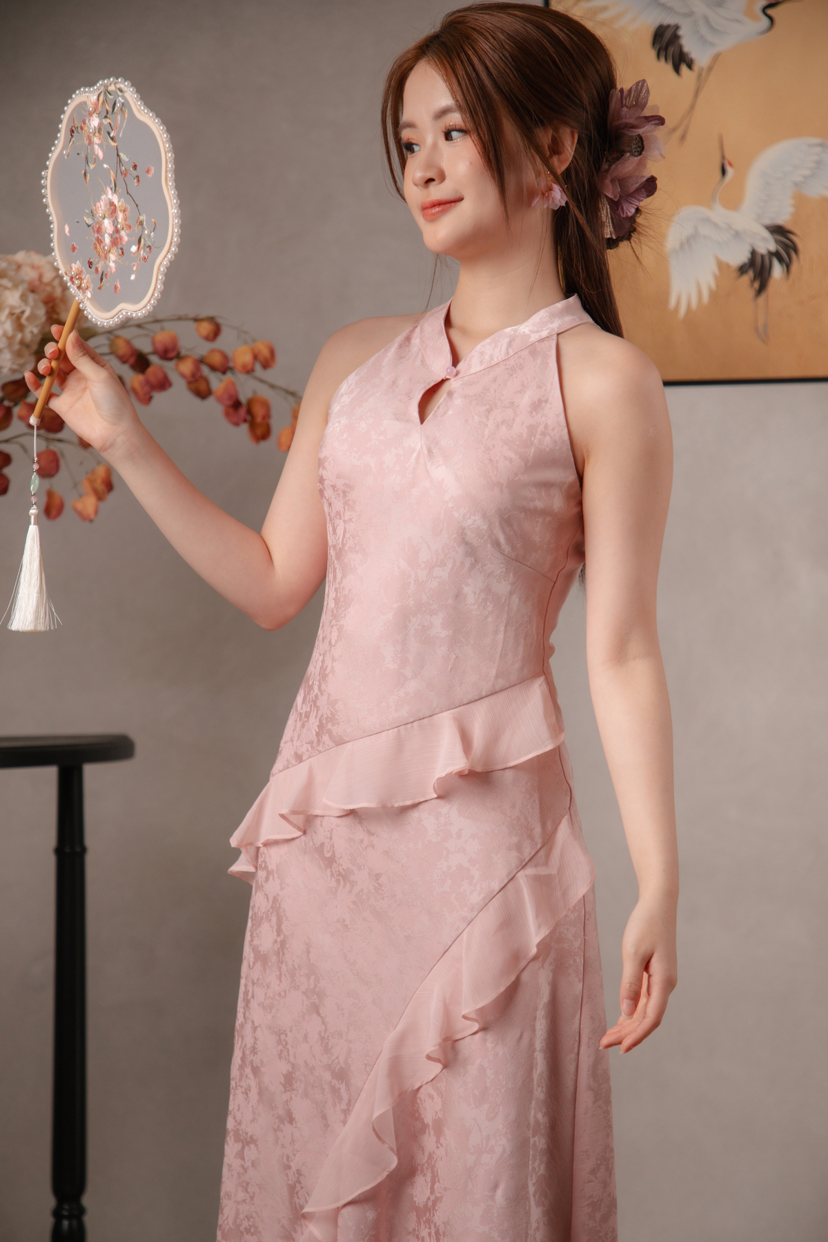 Liana Ruffle Dress in Pink