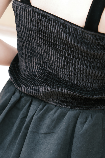 Noir Draped Tube Top