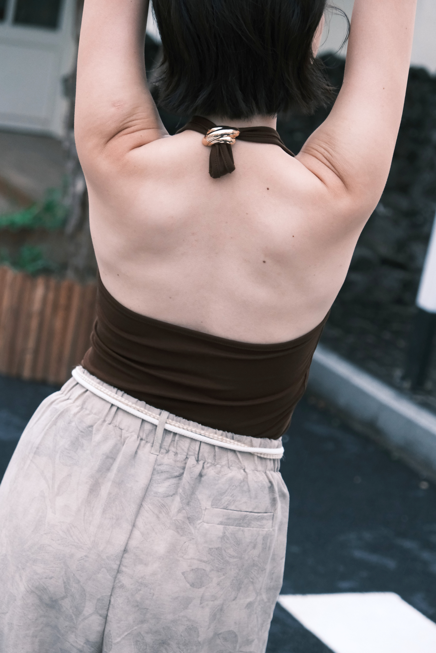 Sabrina Halter Top in Brown