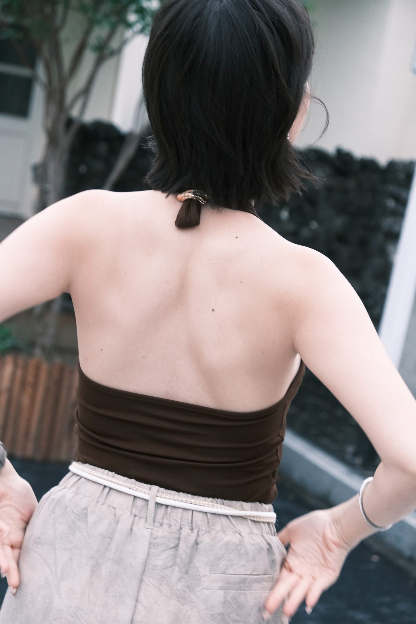 Sabrina Halter Top in Brown