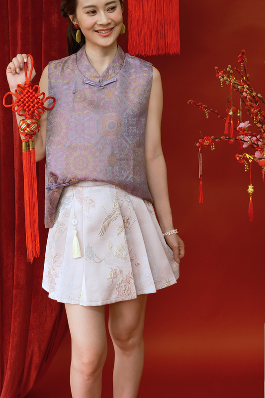 Serenity Silk A-Line Skirt in Pink (In-Stock)