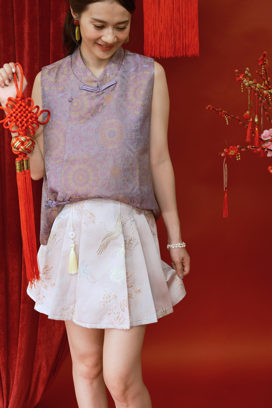 Serenity Silk A-Line Skirt in Pink (In-Stock)