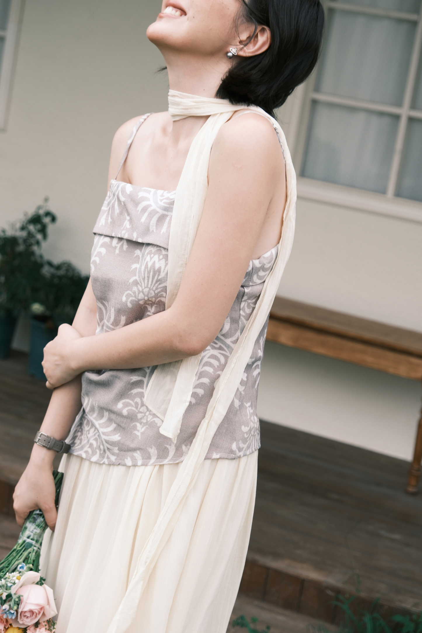Seraphina Embroidered Dress in Grey