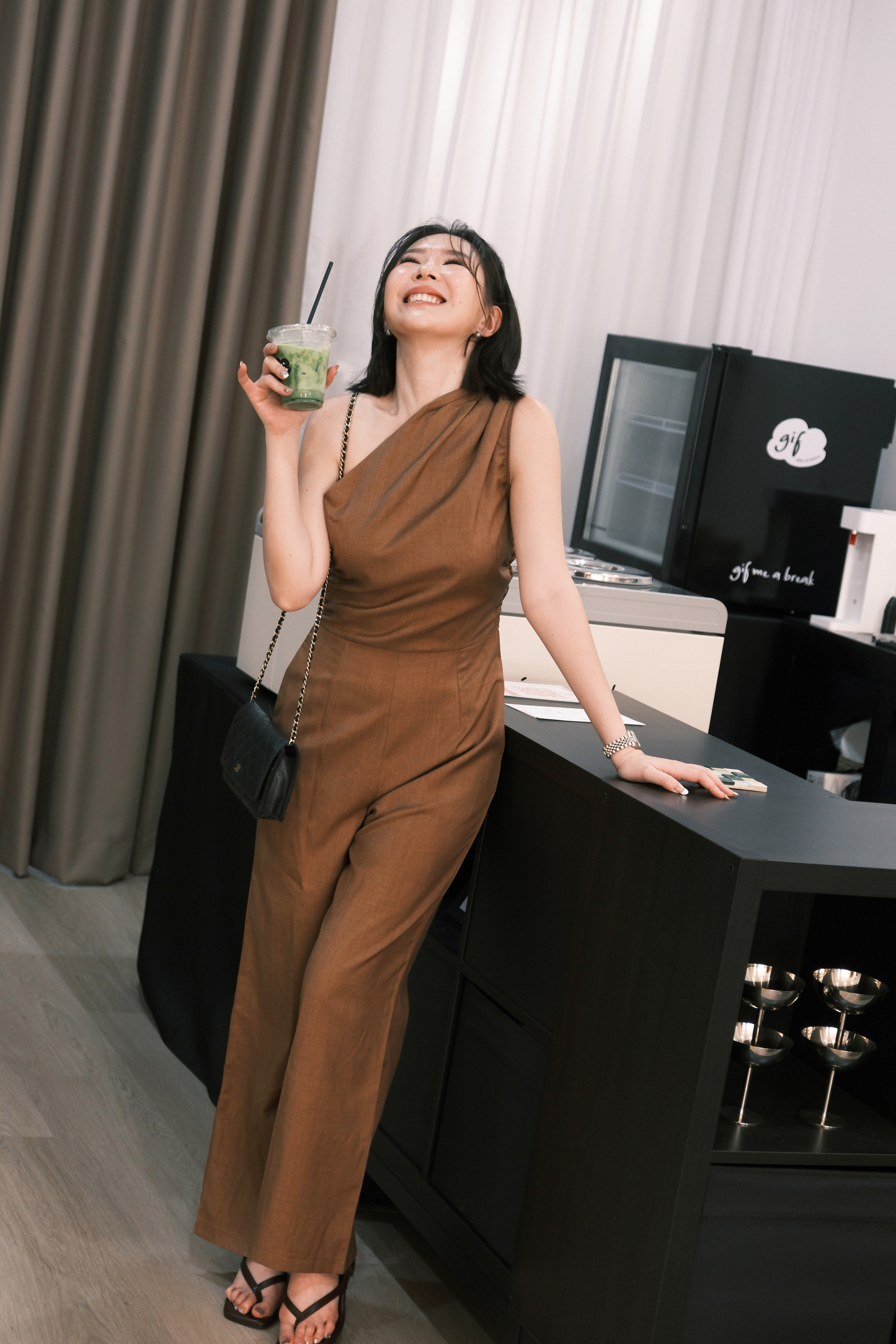 Clémence Luxe One-Shoulder Jumpsuit
