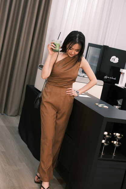 Clémence Luxe One-Shoulder Jumpsuit