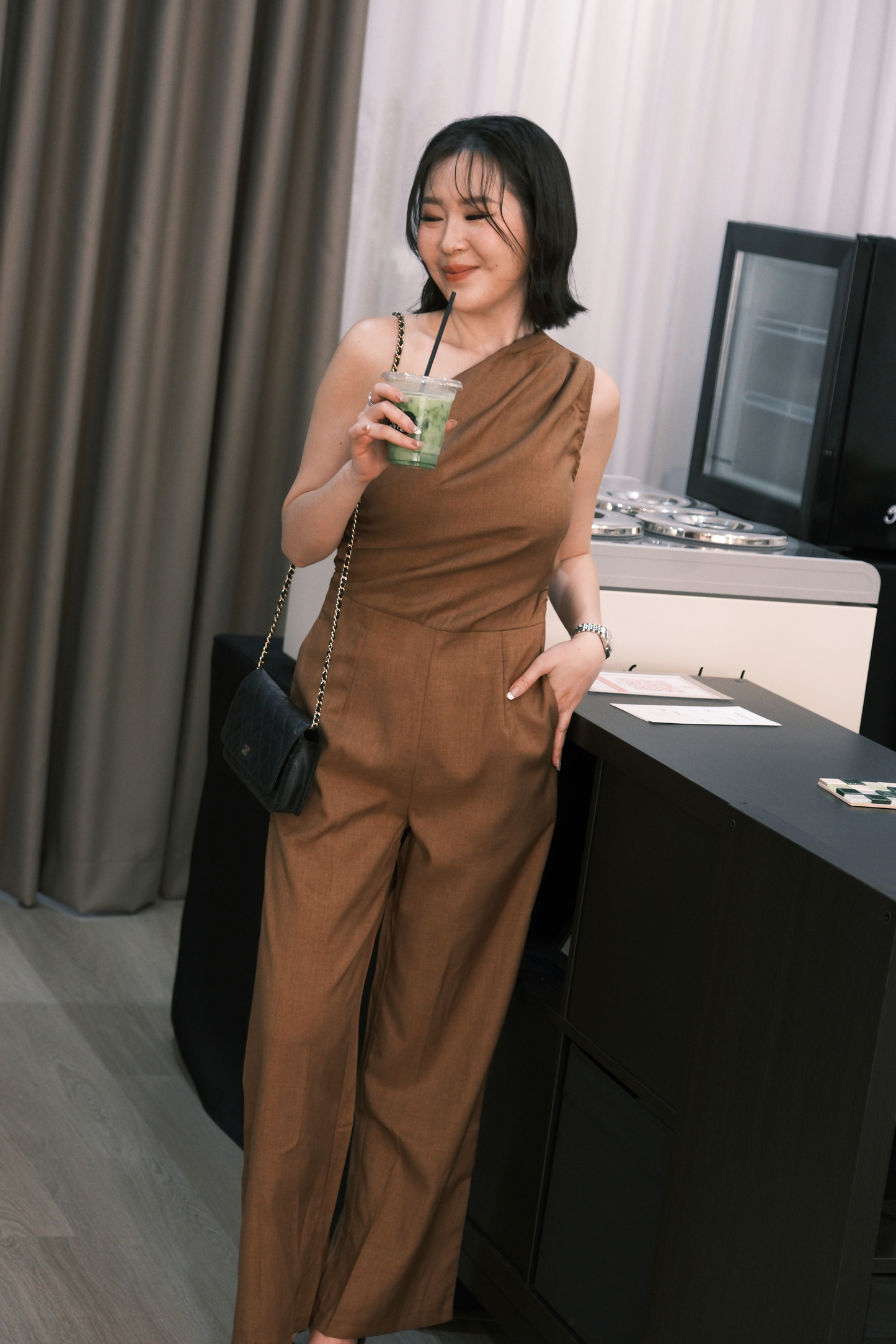 Clémence Luxe One-Shoulder Jumpsuit