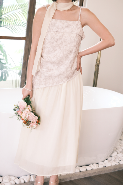 Seraphina Embroidered Dress in Cream