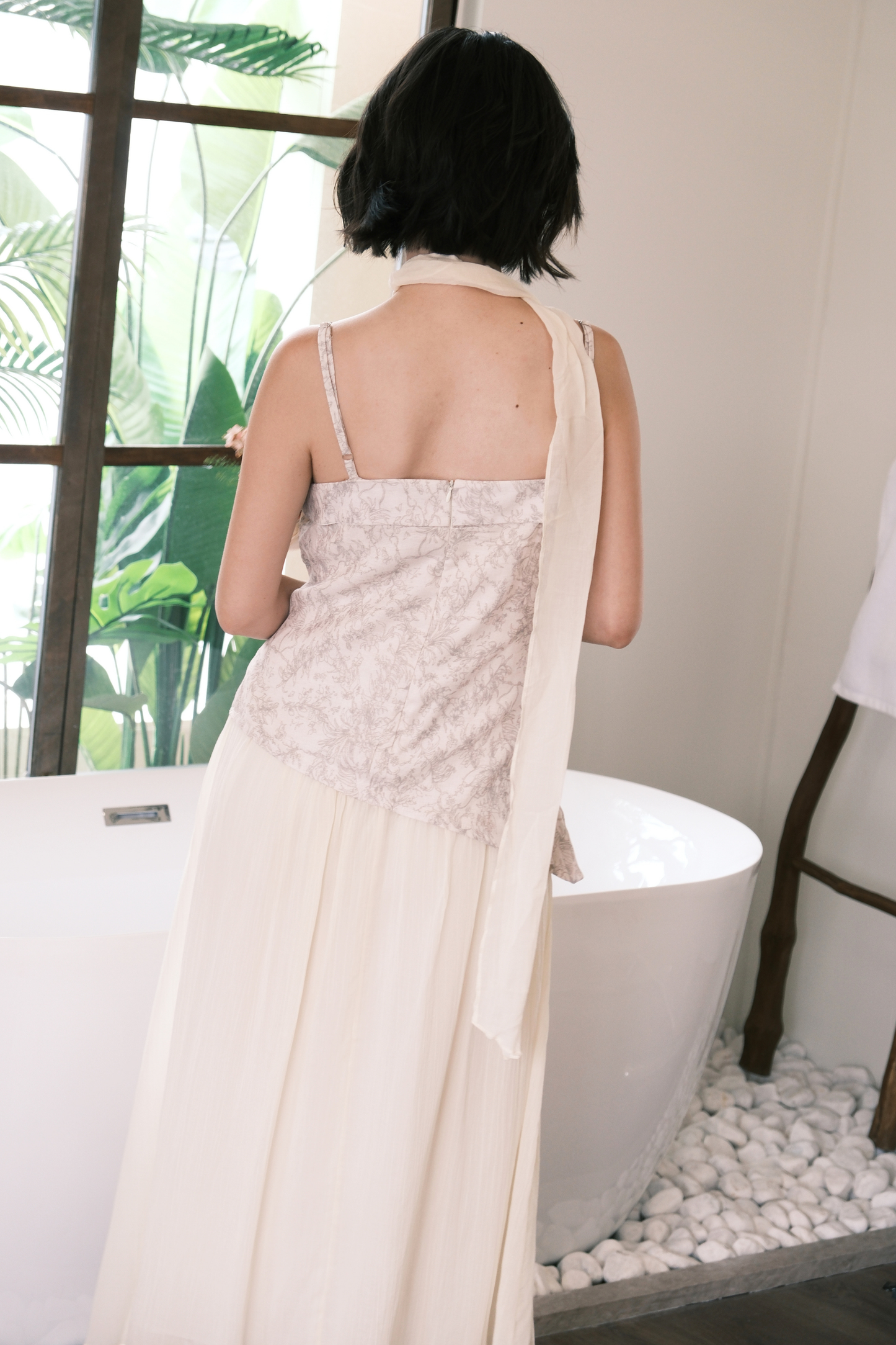 Seraphina Embroidered Dress in Cream