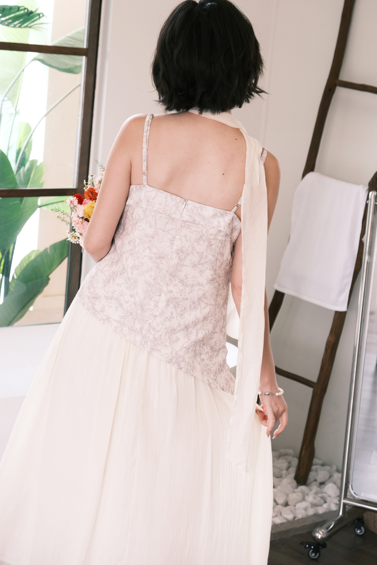 Seraphina Embroidered Dress in Cream