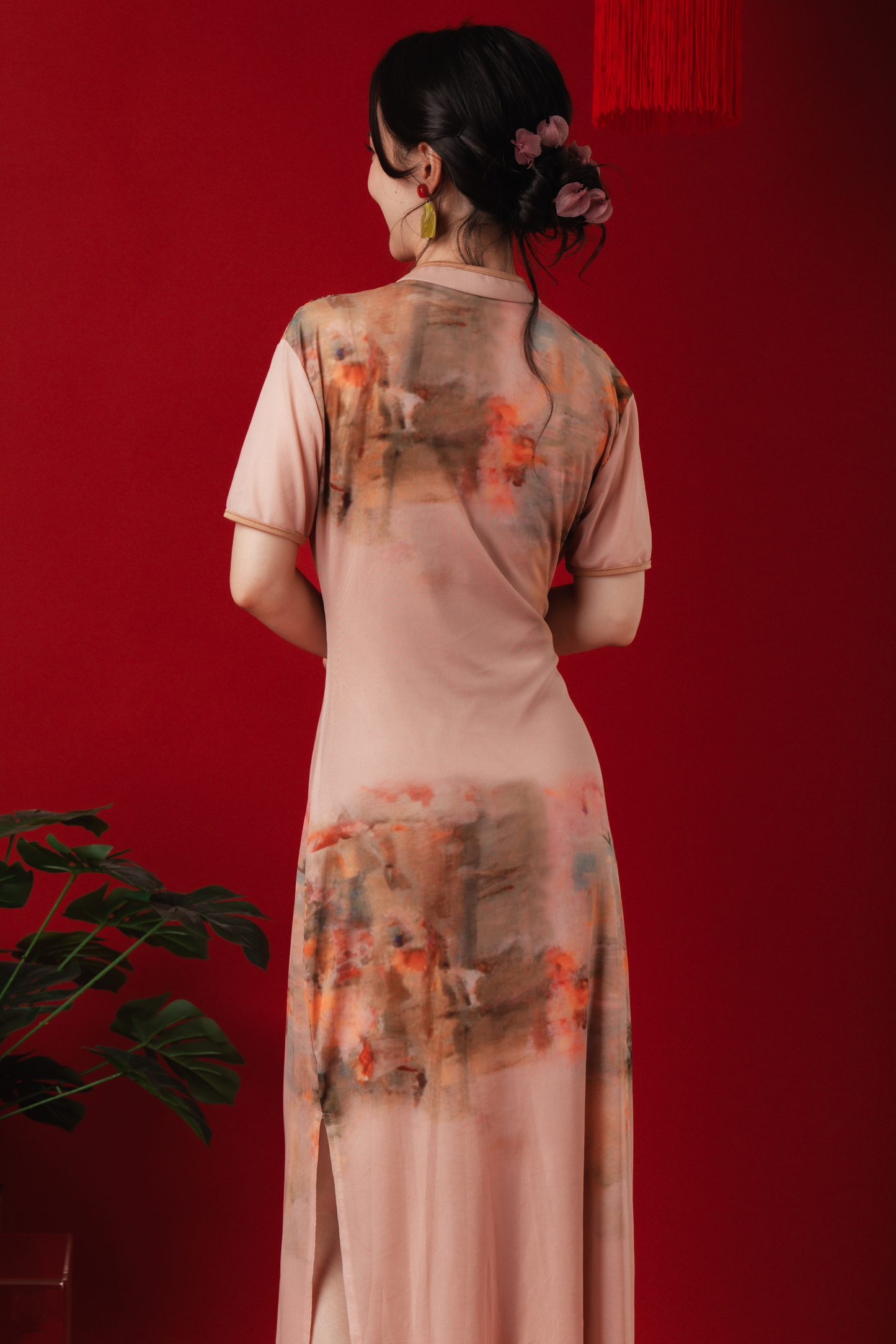 Celia Painted Bloom Cheongsam Dress