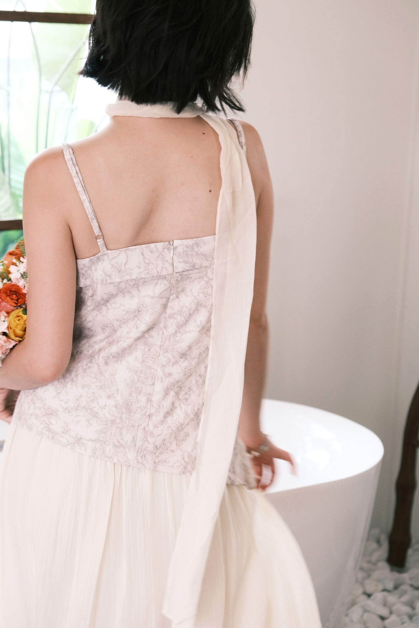 Seraphina Embroidered Dress in Cream