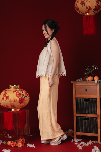 Élodie Embroidered Vest & Flowy Pants Set
