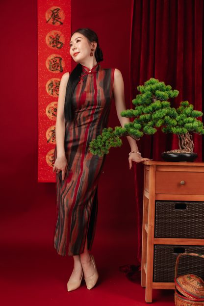Elowen Vintage Jacquard Cheongsam Dress